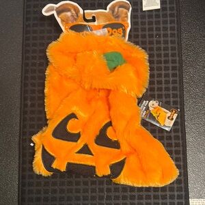 Orange Pumpkin Dog Costume one piece size M/L